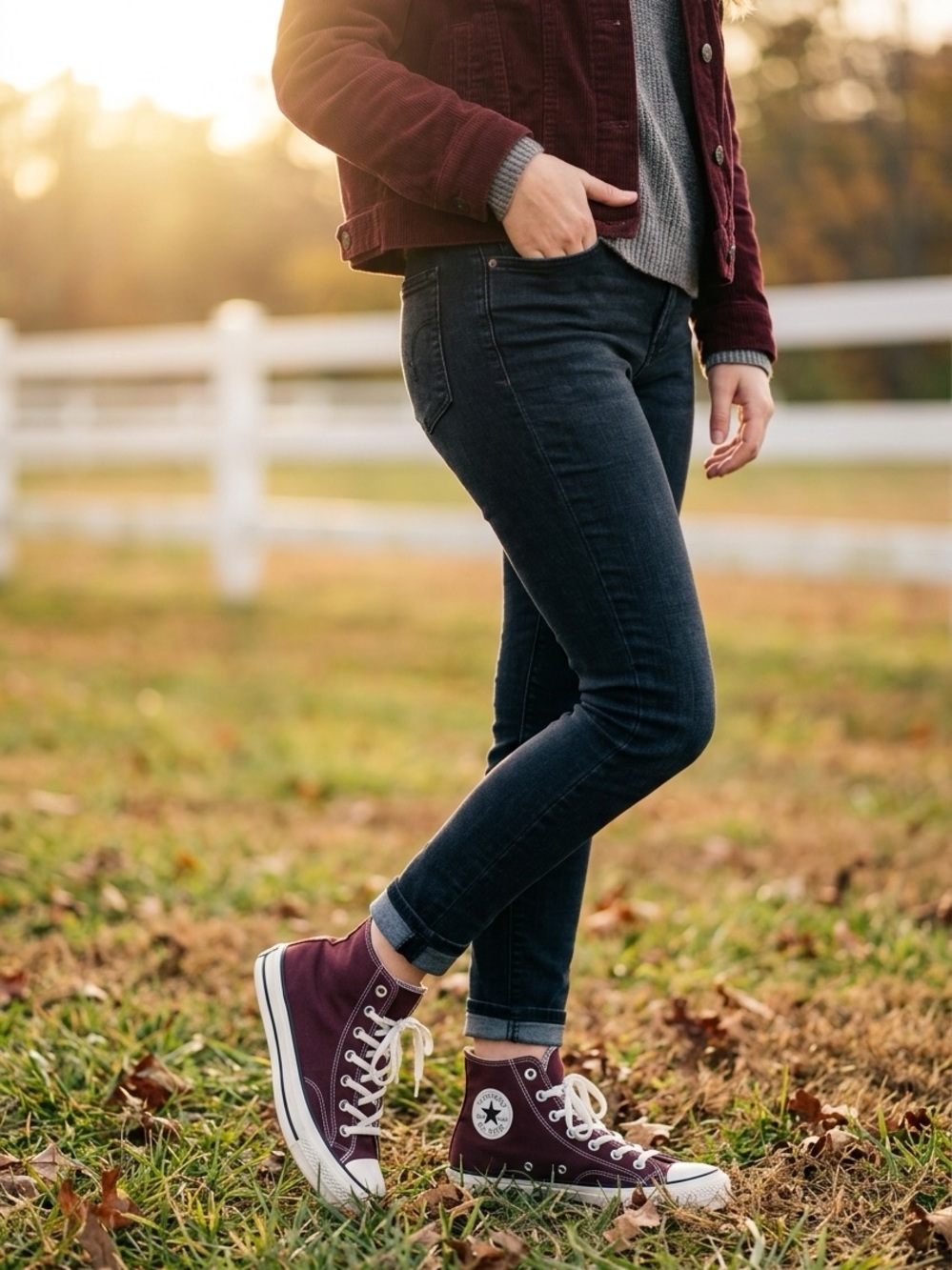Converse Burgundy High-Top Sneakers with White Accents